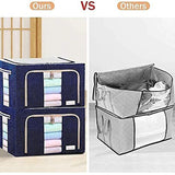 17641 Foldable Steel Frame Clothes Living Storage Organizer Handled Bag Box For Large Size Bedding Blankets Women Saree Toys  Cloth Storage Box  Bag (66 Liter)