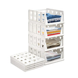 7887 4 Layer Stackable Multifunctional Storagefor Clothes Foldable Drawer Shelf Basket Utility Cart Rack Storage Organizer Cart For Kitchen Pantry Closet Bedroom Bathroom Laundry (4 Layer 1 Pc)