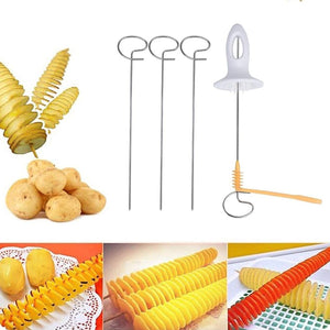 1 Set Potato Spiral Cutter Potato Twister (4 Spits)