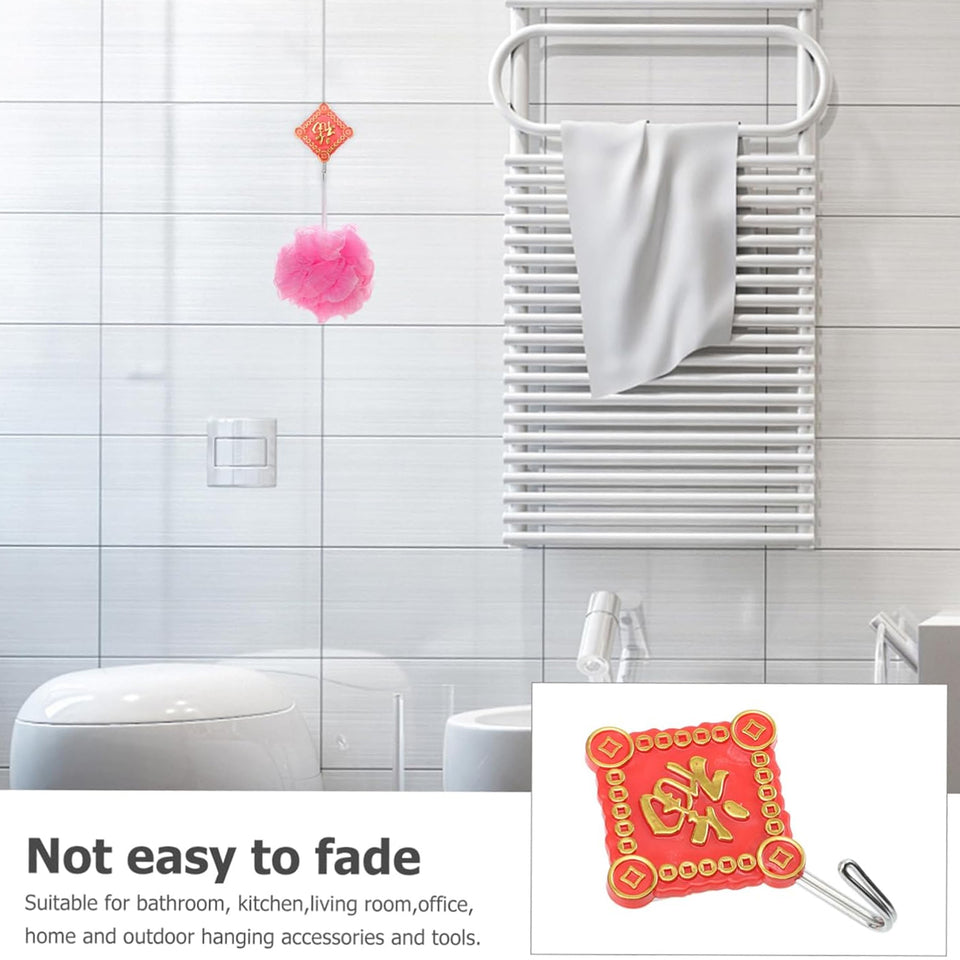 4267 Multipurpose Strong Hook Self-adhesive Hooks For Wall Heavy Plastic Hook Sticky Hook Household For Home  Decorative Hooks Bathroom  All Type Wall Use Hook  Suitable For Bathroom Kitchen Office