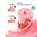 5334a Blender Portable Juicer For Smoothie  Juice  Vegetable Shakes With 6 Blades Wireless Charging Mini Personal Size Mixer Bottle Grinder 420 Ml Multicolor