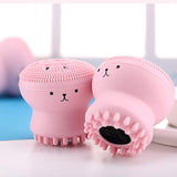 1671 Facial Cleansing Brushes Cute Octopus Shape Silicone Face Scrubber Massager Skincare Tool (1pc)