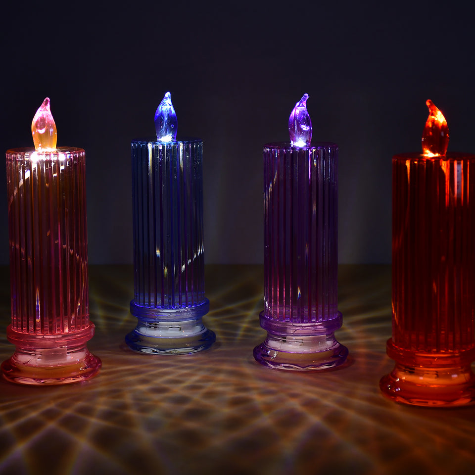 6243 Big Simple Candles For Home Decoration Crystal Candle Lights (Multicolor)