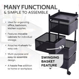 Metal Square High Quality Kitchen Trolley With Wheels (4 Layer  1 Pc)