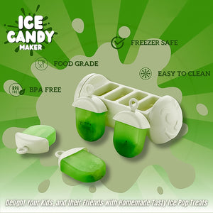 Plastic Ice Candy Maker 4 Compartment  Grid Kulfi Candy (1 Pc)