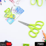 7563  Stainless Steel Double Grip Scissors Multipurpose  Comfort Grip Handle And Stainless Steel Blades  Paper Photos Crafts All Purpose Office (1 Pc)