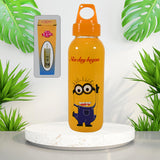 12843 Portable Glass Water Bottle Creative Glass Bottle With Glass Water ( Mix Design)