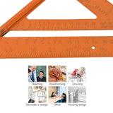 Double Side Scale Triangle  Ruler Measurement Hand Tool (1 Pc  Orange)