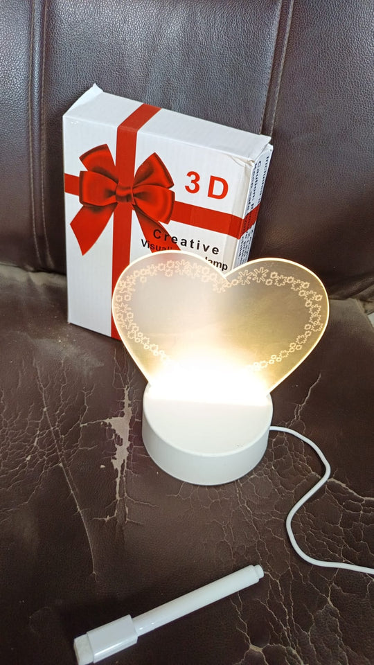 12939 Creative Visualization Lamp 3 Dacrylic Decorative Lamp For Creative Keeps Notes Drawing Table Lamp For Home Decor  Bedroom  Gift  Office Decoration  Erasable Board (Heart-shape  1 Pc)