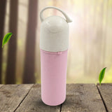 13075 Travel Coffee Cup Portable Water Bottle Wheat Straw Coffee Tea Mug Coffee Mug With Lids  Handle For Coffee Teaportable For School(300 Ml Approx)