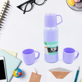 5533 Vacuum Flask Set Stainless Steel Thermos With 3 Cup Creative Gift Set With Cover Handle Portable Car Water Bottle Set (Approx 500ml)