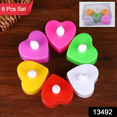 Led Tealights Smokeless Plastic Decorative Candles (Pack Of 6  Multicolor)