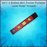 0411 3 Bubble Mini Pocket Portable Level Ruler Torpedo