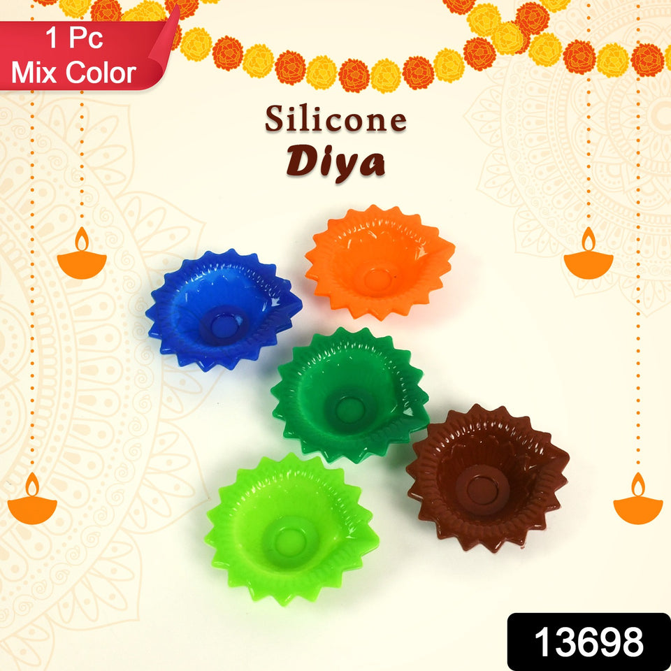 Silicone Diya For Diwali Attractive Design Colourful Diya Combo (Mix Design 1 Pc)