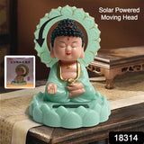 Plastic Solar Powered Moving Head Sitting Action Buddha Statue (1 Pc / Mix Color)