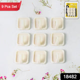 Adhesive Hooks for Wall Hanging Clothes Strong Adhesive Hooks (9 pcs Set)