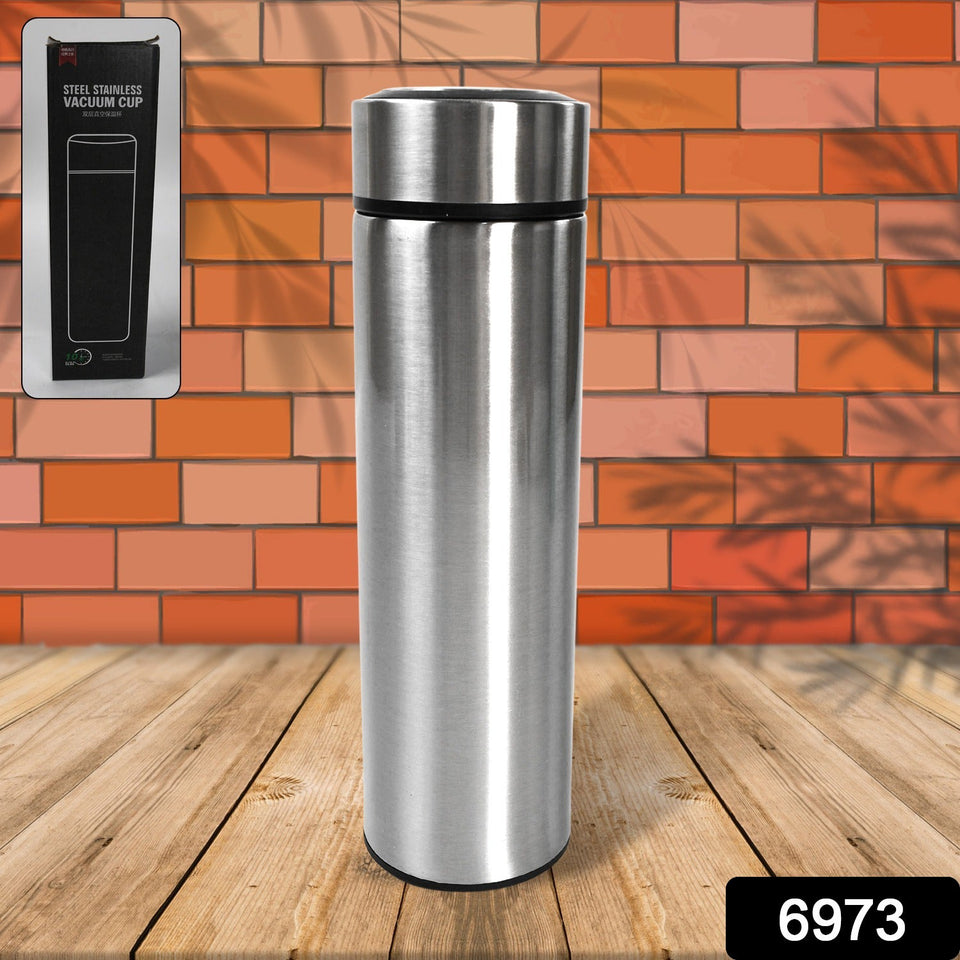 Double Stainless Steel Wall Smart Flask Vacuum Insulated Water Bottle | Perfect for Hot and Cold Drinks | for Campaign Travelling (450ml Approx) (Mix Color / Mix Design))