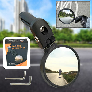 8505 Bar End Bike Mirror Safe Rearview Mirror 360 Rotatable  Foldable Safety Bicycle Rear View Mirror Mirror Durable Bike Mirror (1 Pc)