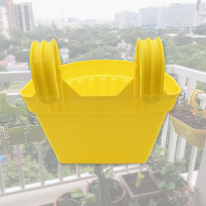 3642 Multicolor Hanging Plastic Planters Orchid Relling  For Plantation Planters For Balcony And Home Gardening Indoor Outdoor (1 Pc )
