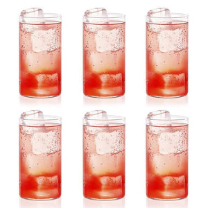 2343 Heavy Unbreakable Stylish Plastic Clear Look Fully Transparent Glasses Set 330ml (6pcs)