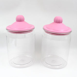 Transparent Kitchen Plastic Container Jar Set (2 Pcs Set  1100 Ml Approx)