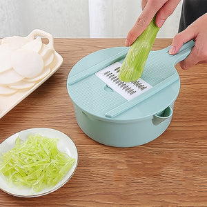 Vegetable Choppers With Drain Basket  6 In 1 Vegetable Slicer Blades (1 Set)