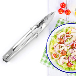 Metal Household Kitchen Salad Dessert Buffet Food Tong Clamp Clip (1 Pc  17 Cm)