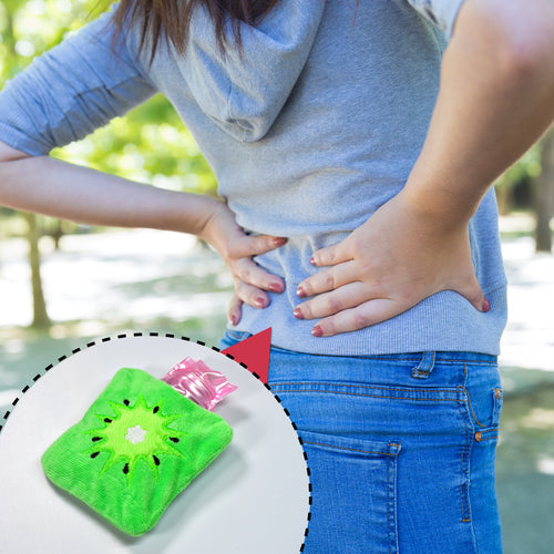 6521 Green Sun Small Hot Water Bag With Cover For Pain Relief Neck Shoulder Pain And Hand Feet Warmer Menstrual Cramps.