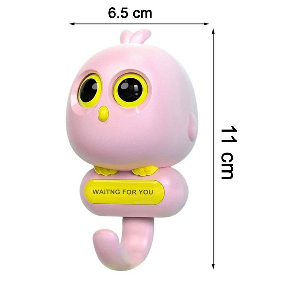 Self Adhesive Wall Hooks Eye Catching Cute Bird Hook Automatic Open Close Eyes Creative Wall Hook (1 Pc)