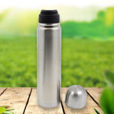 Vacuum Flask With Cover 188 Stainless Steel  Hot And Cold Water Bottle With Push-down Lid  Double Walled Stainless Steel Bottle For Travel Home Office School Picnic (500 Ml)