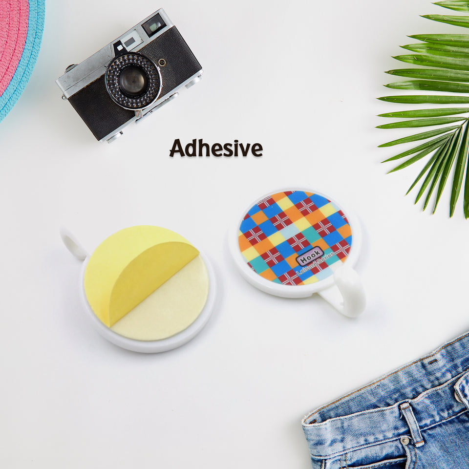Multipurpose Strong Hook Self-adhesive Hooks For Wall Heavy Plastic Hook Sticky Hook Household For Home  Decorative Hooks Bathroom  All Type Wall Use Hook  Suitable For Bathroom Kitchen Office (2 Pc Set