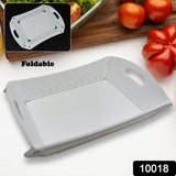 10018 Foldable Serving Tray Plastic Serving Traywith Handle Serving Tray For Food Kitchen Outdoors Restaurants (1 Pc)